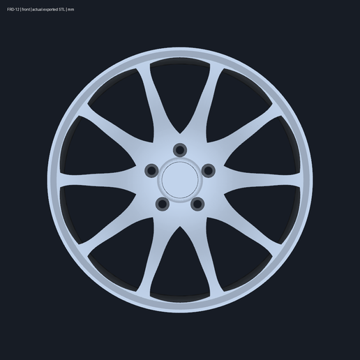 Ford Shelby GT350 ten-spoke inspired decorative wheel — STEP and STL