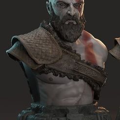 kratos-god-of-war-bust-3d-model-stl.jpg Divine Fury: Kratos Bust Sculpture