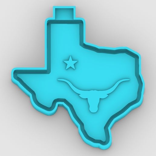 Texas Map - Longhorn 181546 - freshie mold - STL for silicone mold 3D model