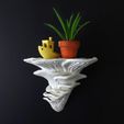 04.jpg STL-Datei Wandregal "Djamor Fungus"・3D-druckbare Vorlage zum herunterladen