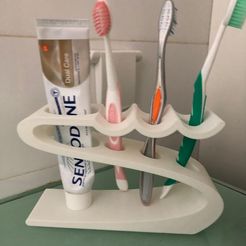 3.jpg Télécharger fichier STL gratuit Porte-brosse à dents pour trois brosses à dents • Plan à imprimer en 3D, eyal_p
