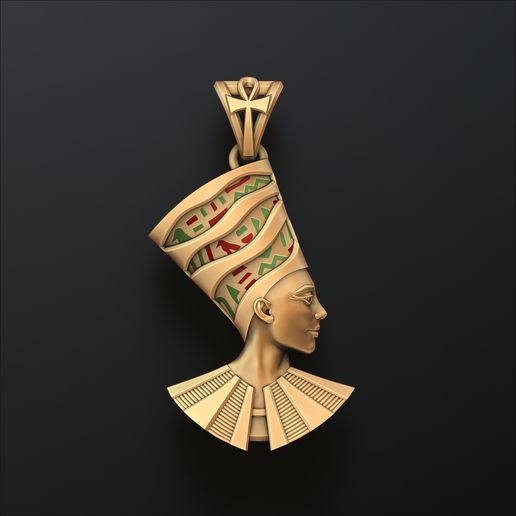 ネフェルティティ ペンダント Nefertiti Enamel Pendant 3D print model - Cults3D 3D Model | 3Drop