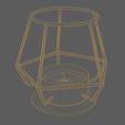 wireframe.jpg Brass Candle 3D Model