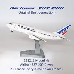 231211-Model-kit-Boeing-737-200-Down-Photo-01m1.jpg 3D file 231211 Airliner 737-200 Down・3D print design to download