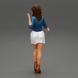 Girl-0017.jpg Fashion woman wearing a jeans jacket and striped dress 3D print model