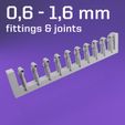 0,6 - 16mm fittings & joints STL file Ultimate Fitting & Joint pack - 1/24 - Scale Model Accessories・3D printing template to download