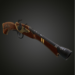 11.png Fichier STL Blunderbuss, Barrel Gun / Pistolet ancien・Objet pour impression 3D à télécharger