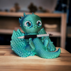photo-1.png Dragon Pen Holder + Piggy Bank ( Support Free )