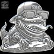 Funky-Lizard-Relief-1.jpg Funky Lizard Relief  STL File For 3D print model