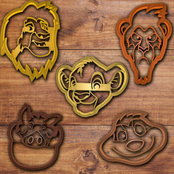 Todo.png STL-Datei The Lion king cookie cutter set・3D-druckbare Vorlage zum herunterladen