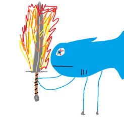 FishWithFlamingSword.png Tuna Beef Flame Stabber