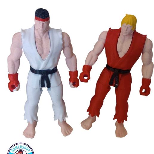 🎲 Street Fighter - Ryu & Ken (articulated)・ STL File for