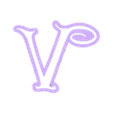 V_Ucase.stl Tinker Bell - cookie cutter alphabet cursive letters - set cookie cutter
