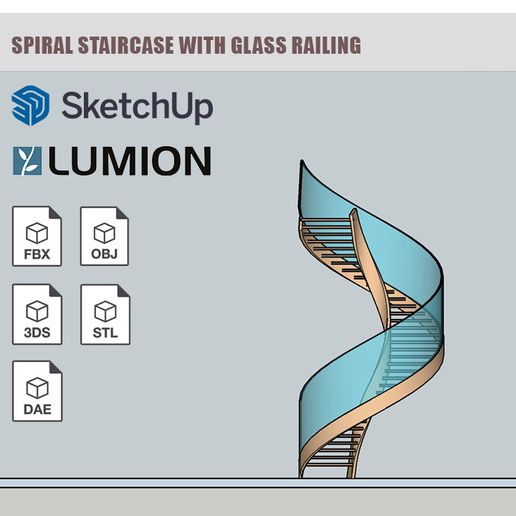 Spiral-Staircase-with-glass-railing-spk.jpg Escalera de caracol con barandilla de cristal