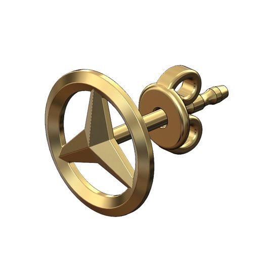 Mercedes Benz logo stud earring 3D print model 3D model
