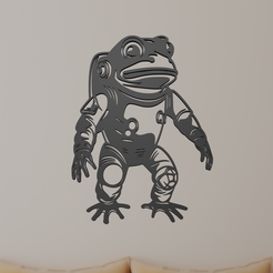 Frog-Astronaut-2.png STL file Frog Astronaut Wall Art・3D printable model to download