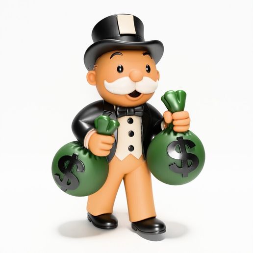 🎨 Mr. Monopoly Cash Bag Hasbro toy・ STL File for 3D printing・Cults