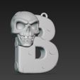 Skull-Themed-B-Letter-Keychain-3D-Print-File-15.jpg Skull-Themed "B" Letter Keychain 3D Print File