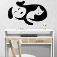 Captura.png Dog Cat 2D WALL ART STL+SVG