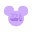 Small Mickey head Its a girl.stl Mickey Mouse Baby Shower Decor/ Cake topper / Gender reveal / Gifts/ Boy or Girl decor / cupcake toppers