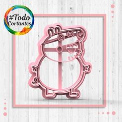 1264-Papá-pig-1.101.jpg STL file Daddy pig cutter・3D printing model to download