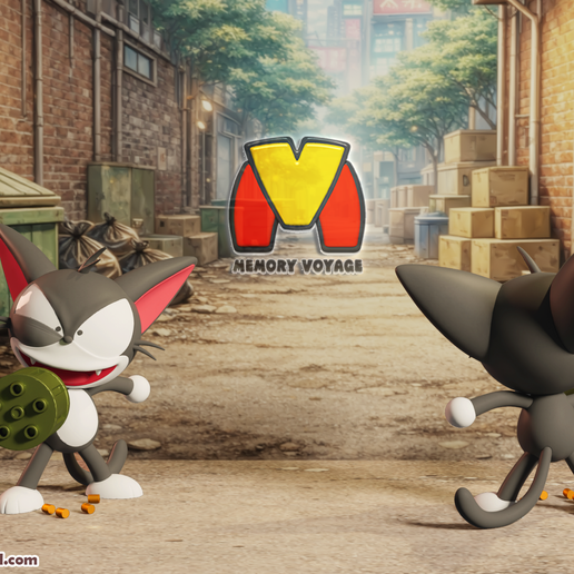 🆒 Kuro from Cyborg Kuro-chan ( MULTIPARTS AND 3MF )・ 3D File for