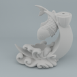 top.png BackFlow Incense Burner Fish Moon for 3D printing 3D print model 3D print model