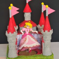 20211027_141806.jpg Бесплатный STL файл Peach Castle Amiibo holder (super mario).・Дизайн 3D-печати для загрузки