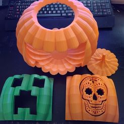 20220630_072312.jpg Free 3D file Double-sided Multi-faced Jack-o-lantern・3D printable model to download