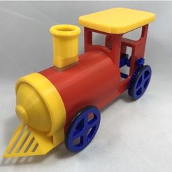 1de0a45ff03d9c44ff2e34b978431839_preview_featured.JPG Free STL file Balloon Powered Single Cylinder Air Engine Toy Train・3D printable model to download