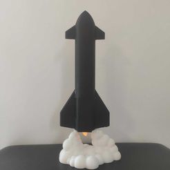 fusée.jpg STL file starship rocket candle holder・Model to download and 3D print