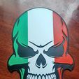 Flag-Skull.jpg 3 Vertical Stripe Skull Flag Wall Plaque - Vertical Three Strip Flag Skulls  - Italy, France, Nigeria, Belgium, Chad, Mali, Romania, Ivory Coast, Guinea, Ireland