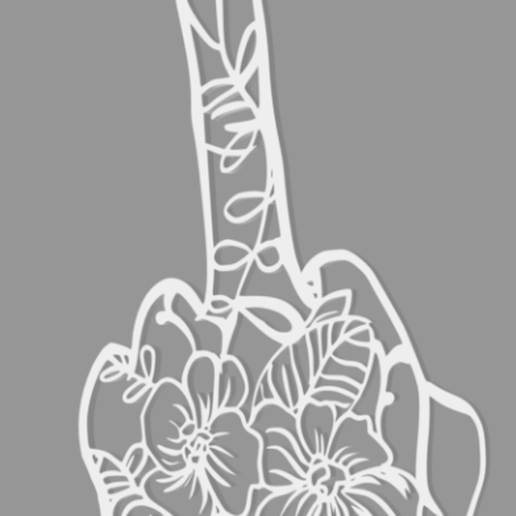 ABCDEF u middle finger. 3D model