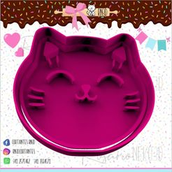 101-Gatito-rostro.jpg STL file Cat face cookie cutter - Cat face cookie cutter・3D printing model to download