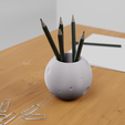 Render04.png Moon Pen Holder Organizer - Stylized 3D Model