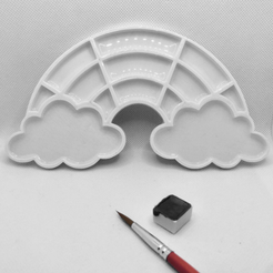 download-14.png STL file Rainbow Painting Mixing Palette・3D printer model to download