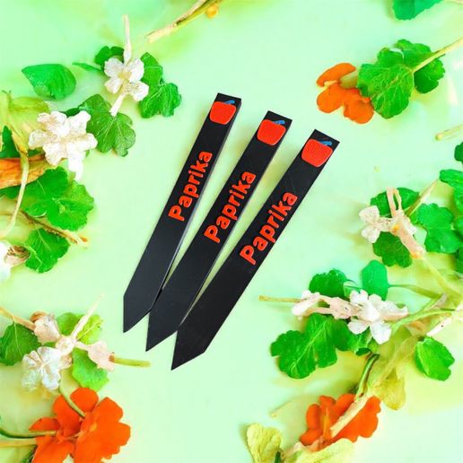 Gemüseschilder / Gartenstecker Paprika 3D model