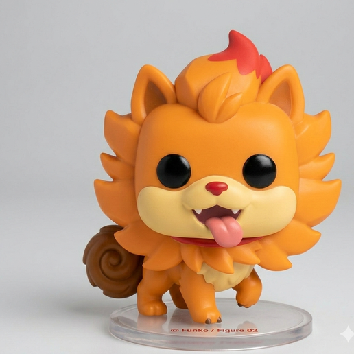 Caloulou / Pombom - Pokémon Gen 10 - STL Figurine Style Funko Pop - Starter Fire - 3D Print