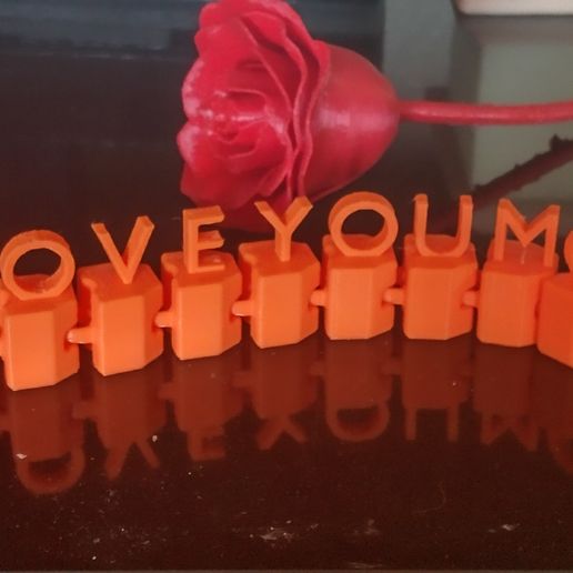 I Love You Mom Heart Snake 3D model