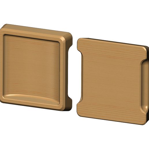 Square one pocket serving tray relief 3D print model - 3D model önizlemesi