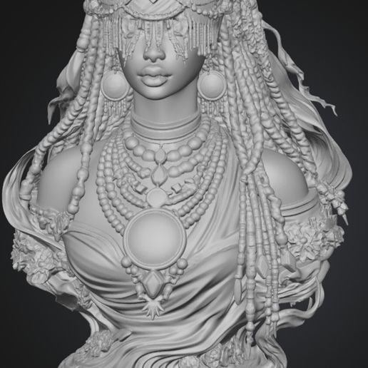 Orixá Oxum (Oshun) Bust - Afro-Brazilian Spiritual Sculpture