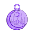 Medallion-04.stl Porte-clés Lune porte-bonheur pendentif pendentif porte-clés m-04 3d-print et cnc
