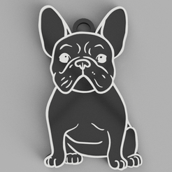 ss1.png Fichier 3MF Porte-clés chien bouledogue français・Design imprimable en 3D à télécharger