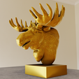 bust-3.png moose elk bust statue stl 3d print file