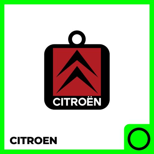 Citroën Keychain 3D Model – Car Logo Keyring