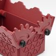 2.jpg Archivo STL Caja con tapas de bisagra de engranaje recto (móvil, oculta, mecánica)・Plan imprimible en 3D para descargar