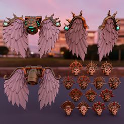 dmask_wings_c0.jpg Файл STL Sanguine Angels Wings and Masks and Jetpacks・Шаблон для загрузки и 3D-печати