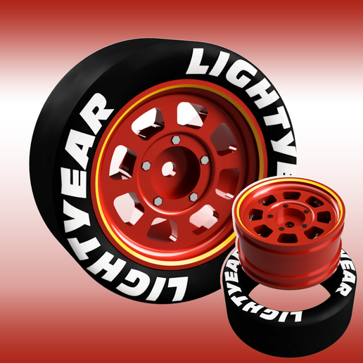 🏎️ 1/10 RC Race Car Wheel - Lightning Style | PETG Rim & TPU Tire・Free ...