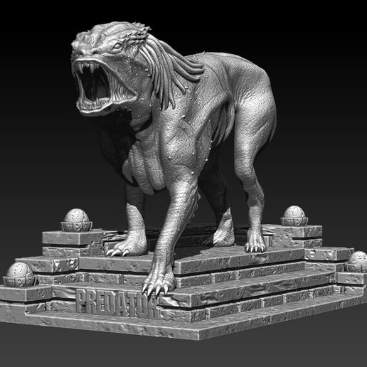 Predator Dog  Model Printing Miniature Assembly File STL OBJ for 3D Printing FDM-FFF DLP-SLA-SLS inspired by the film, THE PREDATOR, from 2018 - 3D model önizlemesi