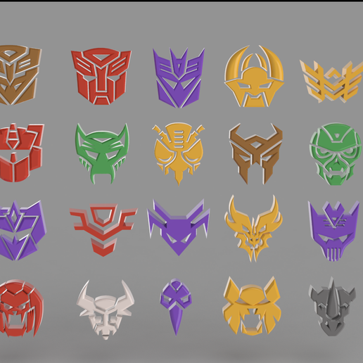 🤖 Transformers Insignia pack of 20・ STL File for ・Cults